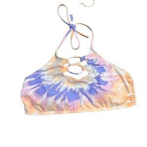 NWT HOT WATER TIE DYE HALTER BIKINI TOP